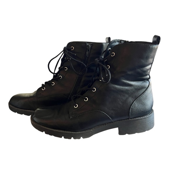 Sun+Stone Frankiee Lace-Up Combat Booties side zipper siz11 - Picture 1 of 9